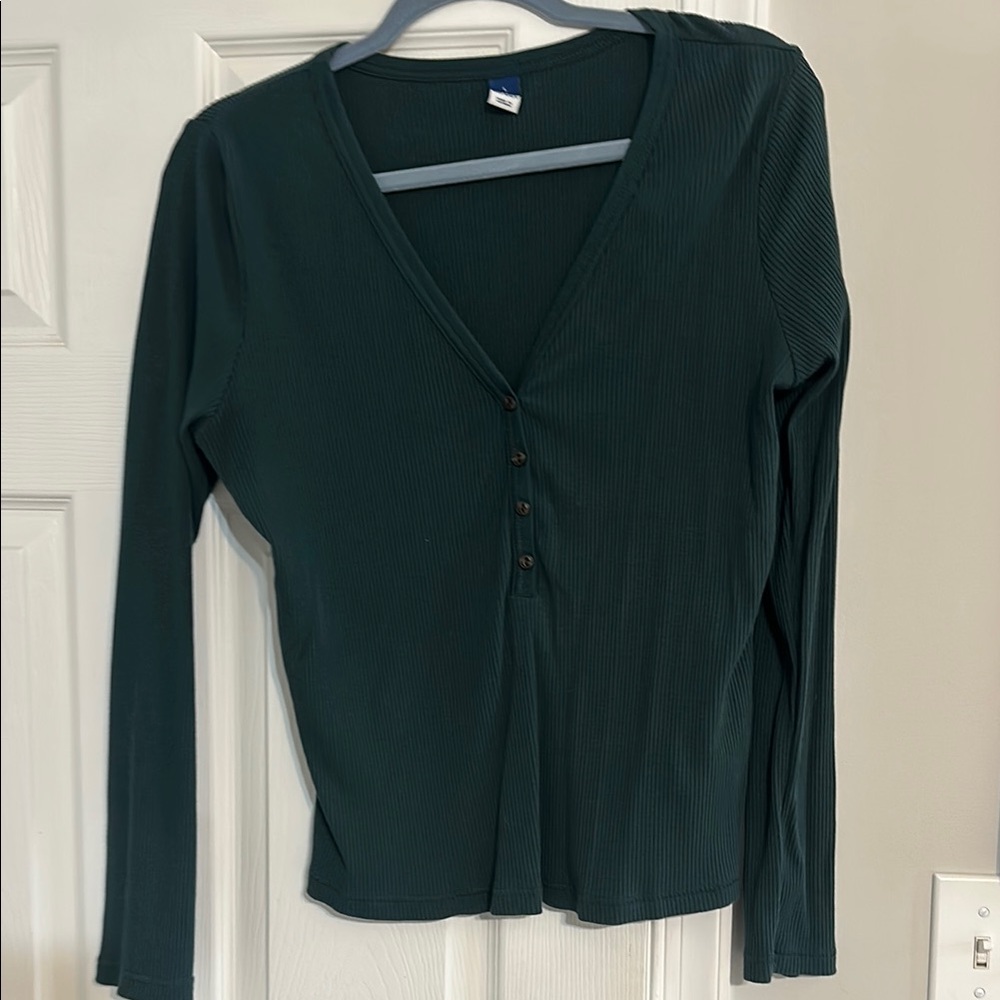 Old Navy Dark Green Button Down Shirt